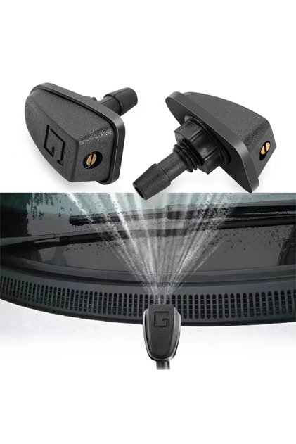 2PCs 2 Pcs/Set Car Universal Front Windshield Wiper Nozzle Jet Sprayer Kits Sprinkler Water Fan Spou