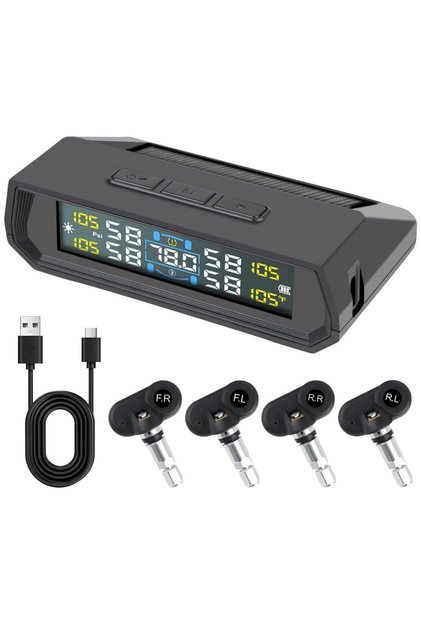 T17 Interior Sensors Tire Pressure Monitoring System Auto Security Alarm Systems Solar/USB Powered T