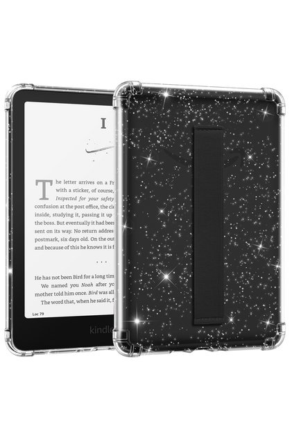 Black Hand Strap Case for 7" Kindle Paperwhite 12th Gen 2024 Ultra Slim Transparent Soft Flexible TP
