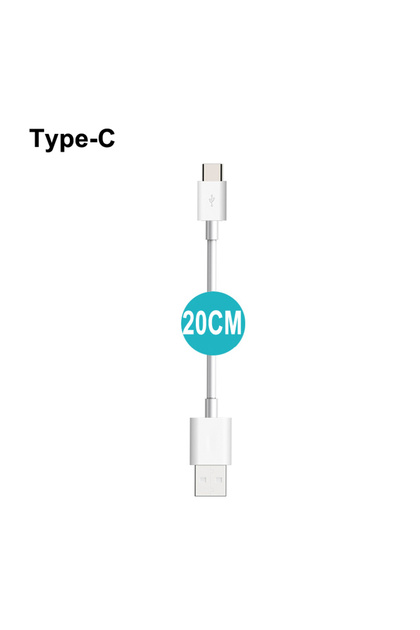 كابل USB Type-C قصير للغاية بطول 20 سم من النوع C، 20/10 سم، سلك بيانات USB A ذكر إلى USB Type-C ذكر، بطول 20 سم