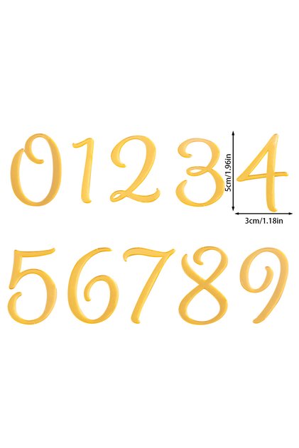 style B 0-9 Number for Cake Topper Acrylic Gold Shiny Cake Topper Glitter Number Cupcake Decorations