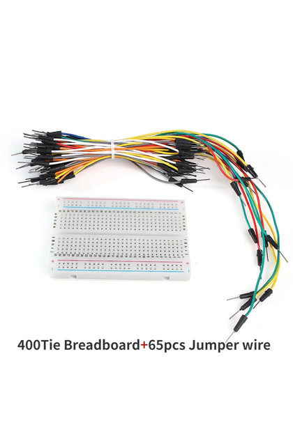 400Tie-65pcs MB-102 Prototype Breadboard 400 830 Points Solderless PCB Bread Board Jumper Wires Cabl