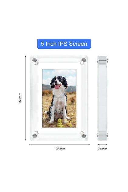 5 Inch screen Acrylic Digital Photo Frame 5 and 7 Inch IPS Screen 4GB Memory Rechargeable Battery Au