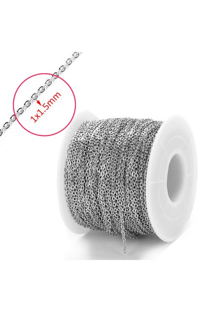 2 Meters Steel Color-1x1.5mm No Fade 10 Meters 2 Meters Gold Color Stainless Steel Chains For DIY Ne