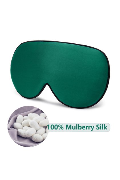 Green 100% Natural Mulberry Silk Sleep Mask Soft Eye Patches Soft Blindfold Smooth Eye Mask Eyeshade