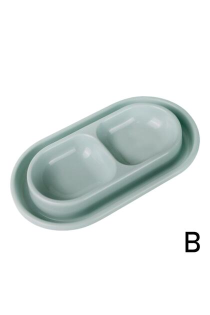 B Pet Feeding Double Bowls Plastic Anti Ants Food Water Feeder For Dogs Cats Puppy Automatic Dog Fee