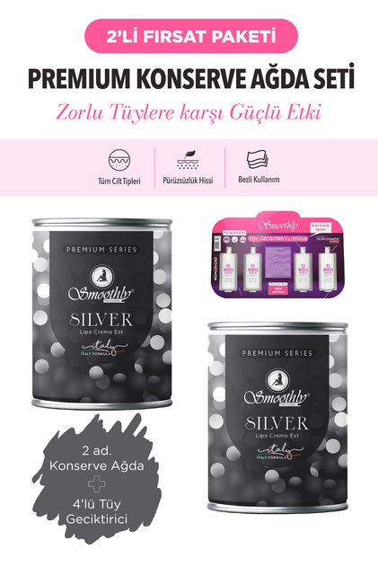 Konserve Ağda Fırsat Seti 800g x 2 Adet Silver Konserve Ağda + 4lü Karınca Yumurtası Yağı