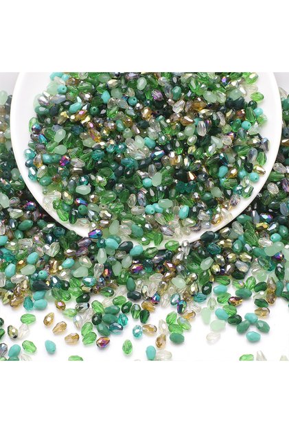 4x6mm 100pcs green 50-100Pcs/Lot 3x5 4x6 6x8 Tear Drop Pendant Mixed Color Loose Teardrop Faceted Gl