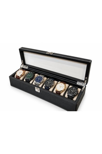 Watch Box 6 Pieces Without Glass Diplomat Model Black