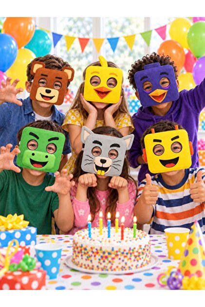 Super Bear Adventure Kağıt Maske 6 Adet