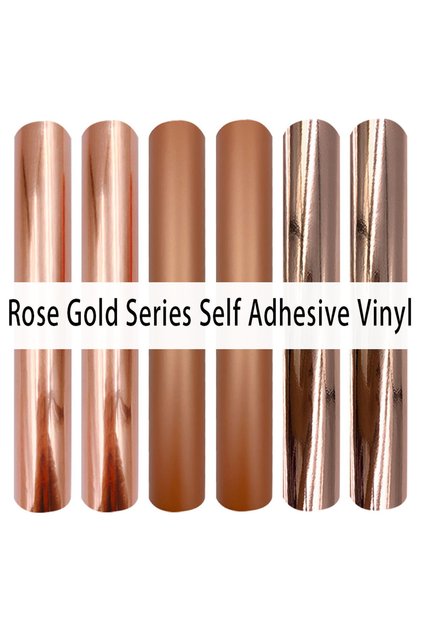 6Pcs/Set Rose Gold Permanent Adhesive Vinyl For Silhouette Cameo Craft DIY Cups Glass Wall Party Dec