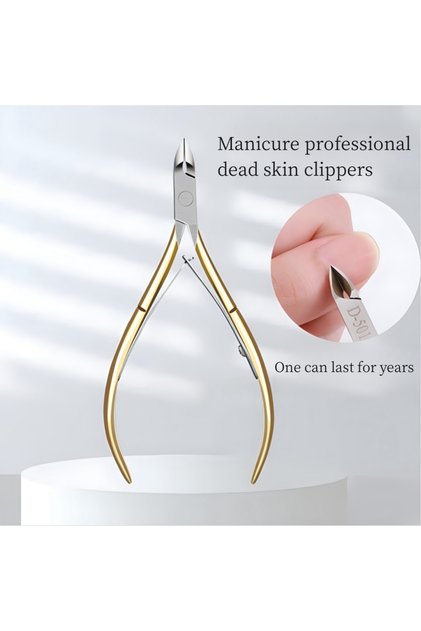 Gold 1PC Nail Cuticle Nipper Scissors Stainless Steel Manicure Clipper Dead Skin Remover Pedicure Ea