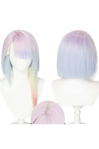 lucy wig 45cm Lucy Cosplay Wig Anime Cosplay Lucyna Kushinada Multicolor Gradient Heat Resistant Hai