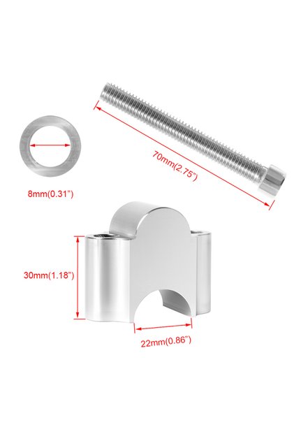 Chrome 22mm Motorcycle Universal Handlebar Riser Clamp Black/ Chrome Handle Bar Mount 28mm 1 1/8" 22