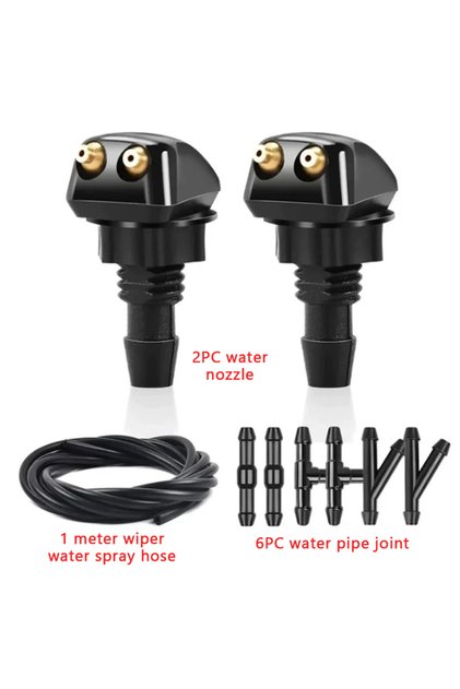 1m-set SEAMETAL 9pcs Universal Car Windshield Washer Hose Wiper Blade Pipe Jet Spray Nozzle Water Fl