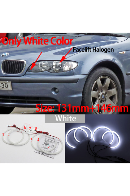 LCI Without Lens W WHITE LED Headlight Halo Angel Demon Eyes Kit angel eyes light for BMW 3 series