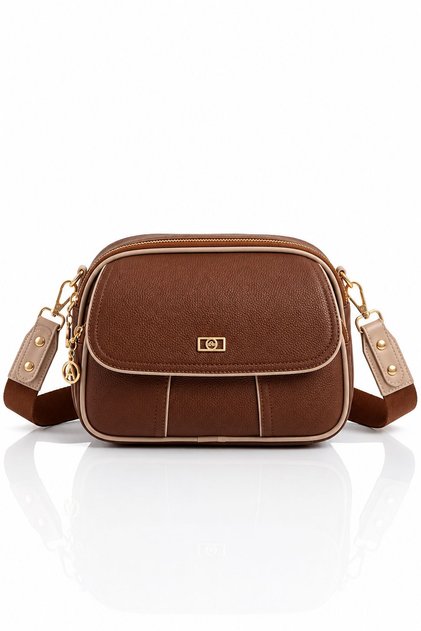 As 711 Long Strap Very Versatile Soft Leather Crossbody and Shoulder Bag Taba Vison
