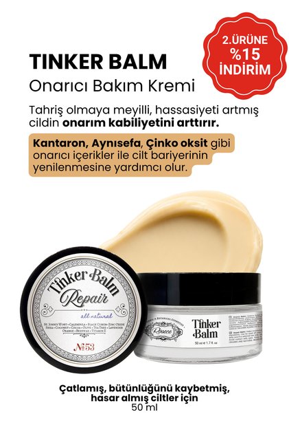 Natural Tinker Balm | Doğal Onarıcı Balm Pişik Kuruluk Kantaron Aynısefa Çinko Oksit / 50ml