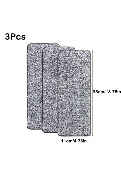 35cm-3PCS 3PCS Removable Washable Flat Mop Replacement Cloth Reusable Household Absorbent Lazy Mop C