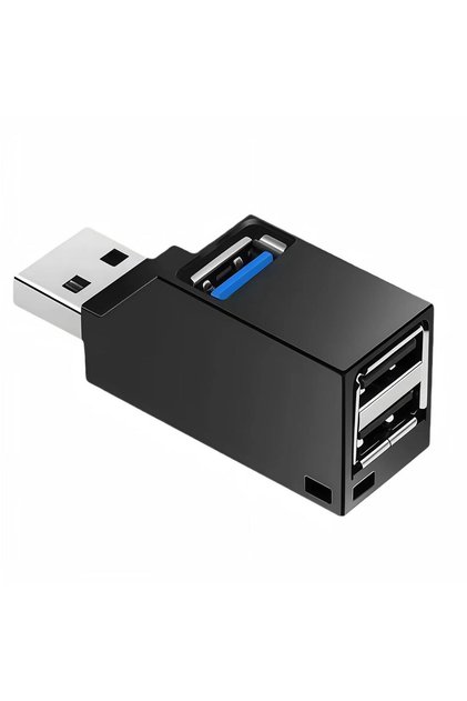 Black1piece USB 3.0 HUB Adapter Extender Mini Splitter Box 1 to 3 Ports HighSpeed USB 2.0 For PC Lap