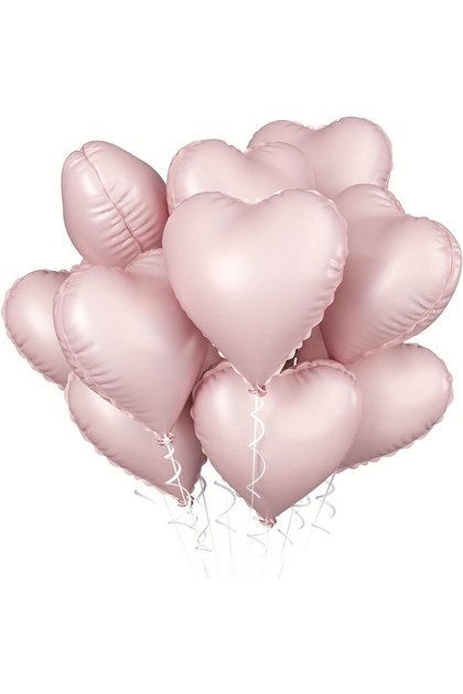 18inch 10PCS Baby powder 10PCS 18Inch Heart Aluminum Foil Balloons Set - Birthday Valentine's Weddin