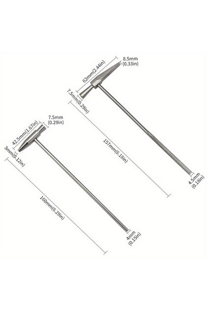 2Pcs 2Pcs Mini Hammer Advanced Jewelry Maintenance Watch Repair Tool Portable Comfort Kalimba Tuning