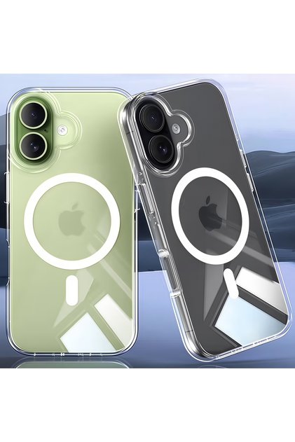 iPhone17 Transparent Crystal Clear Magnetic ,Transparent Without Yellowing TPU Shockproof Phone Case