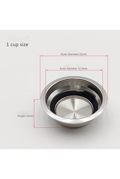 1 cup basket 51mm Coffee Machine Accessories Removable Filter Basket Stainless Steel Filter Basket F