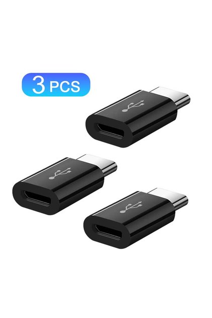3PCS 2/3Pcs Micro USB Female To Type C Male Adapter Converter Micro-B To USB-C Connector Charging Ca