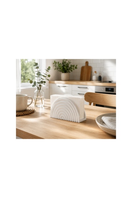 Crescent Napkin Holder Decorative Desktop Napkin Holder Modern Kitchen Tableware Accessory 3D Printing White
