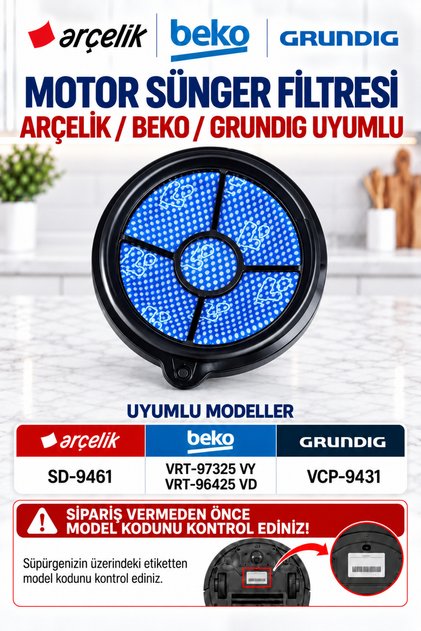 ARÇELİK SD-9461 MOTOR SÜNGER FİLTRESİ