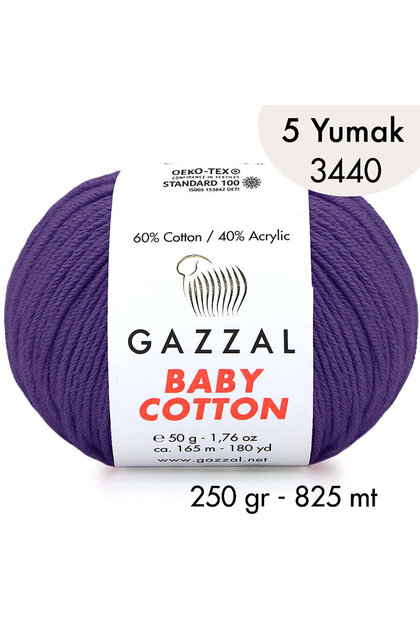 Baby Cotton 3440-Yazlık Projeler İçin Hafif ve Konforlu Pamuk İplik - 5 Yumak