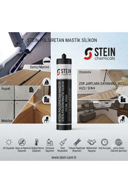 STA651 YAPIŞTIRICI SIZDIRMAZ PU 50 - POLİÜRETAN MASTİK OTOMOTİV, İNŞAAT, MARİN VE TÜM YÜZEYLERDE MÜKEMMEL YAPIŞMA VE İZOLASYON 1 Adet 310 ml Siyah