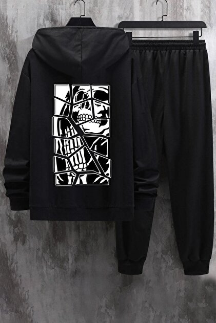 Unisex Skullcracked Printed Tracksuit Set