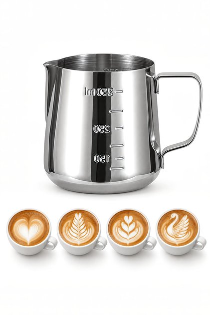 304 Çelik 350 ml Kahve Süt Köpürtme Potu Sütlük Pitcher cin502