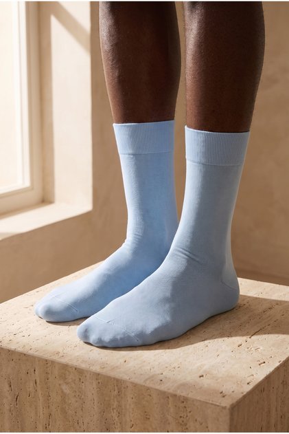 Mercerized Men's Socks Soft Blue