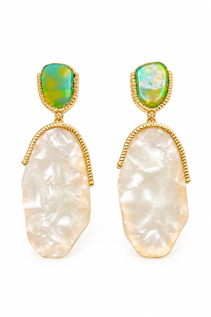 Oval Earrings with Dangle
