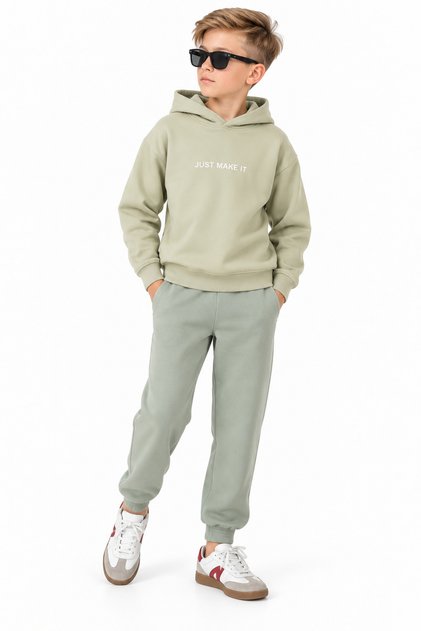 Boy's Şardonlu 3 Thread Hooded Set Bottom and Top Set 4210-Y