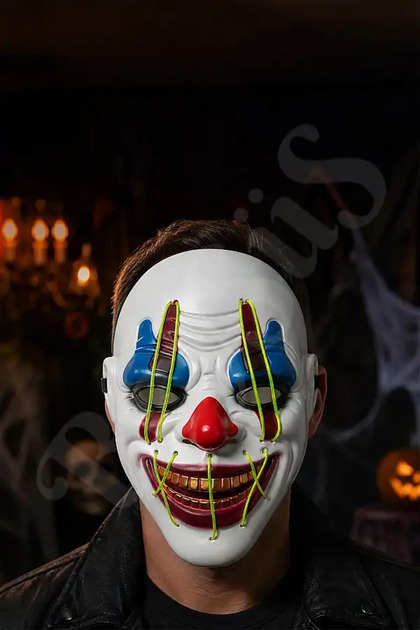 Halloween Maske Işıklı Palyaço