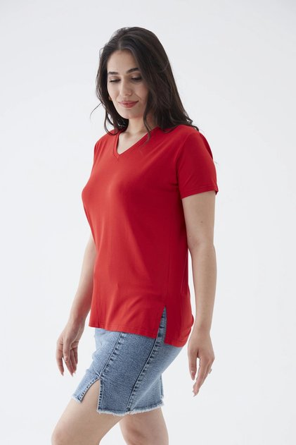 Woman's V-Neck Plus Size T-shirt Cty-cnd-01