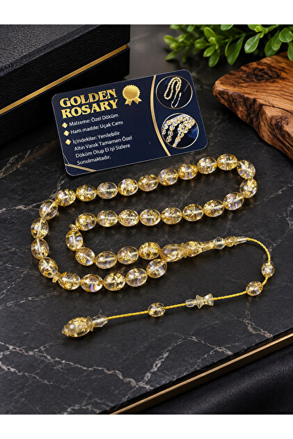 アクセサリー Tzkenji tesbihciniz Golden Rosary Özel Sertifikalı El yapımı Usta İşi