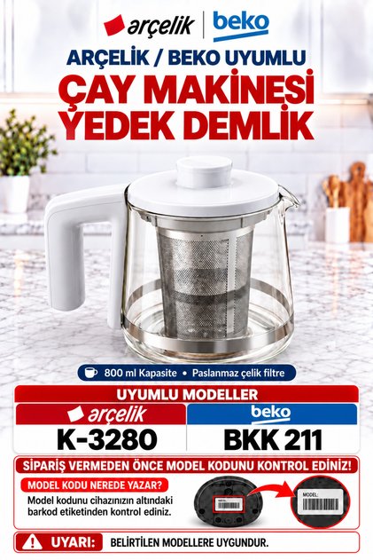 Arcelik K3285C çay makinesi üst demlik