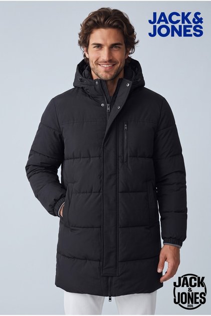 Men's Coat Black 12256980 Jjebradley Long Puffer