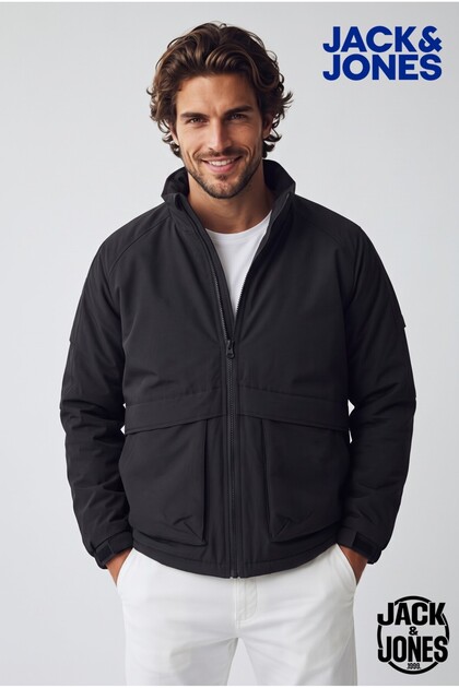 Diego Transitional Men's Black Water-Resistant Windproof Coat Jacket (12278759-B)