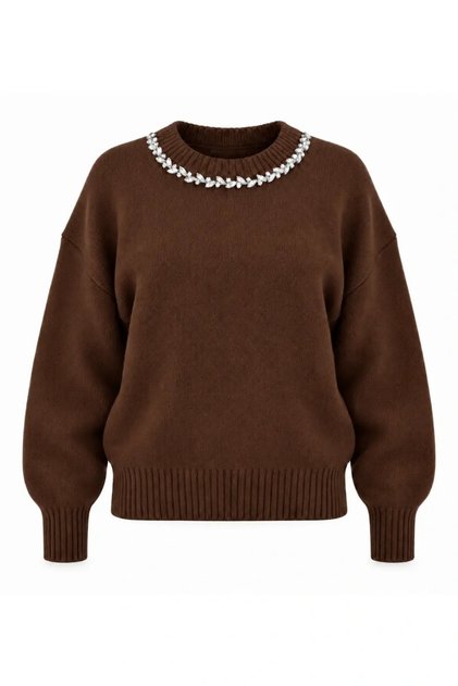 Angora Handcrafted Stone Embroidered Sweater