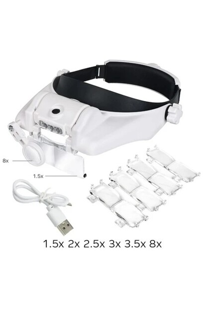Group 2 Hot Selling USB Rechargeable Glasses Loupe Watchmaker Repair Tool Glasses Magnifier LED Head