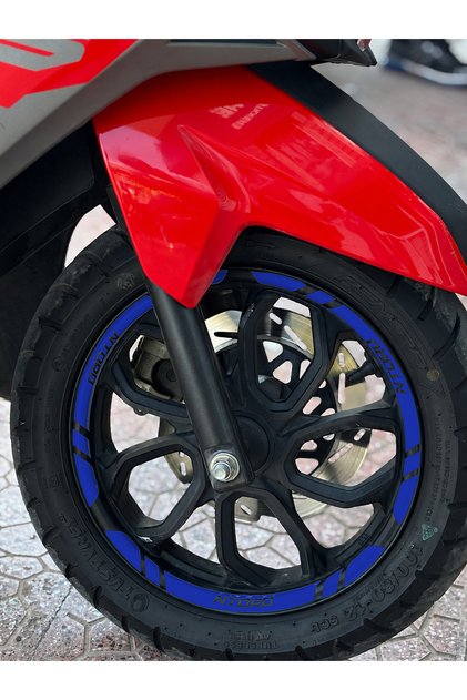 12 Pieces Wheel Rim Stripe Sticker Set for Tvs Ntorq 125 (Front Rear Right Left Sufficient)