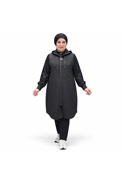 Women's Plus Size Stone Embroidered Quilted Vest