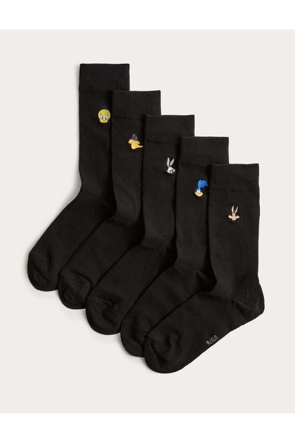5'li Pamuk Karışımlı Looney Tunes™ Çorap Seti