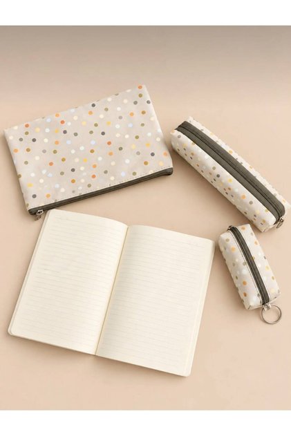 Lizy 4-Piece Stationery Set – Makeup Bag, Notebook, Coin Purse, and Pen Holder